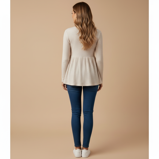 Long-Sleeve Maternity Knit Top