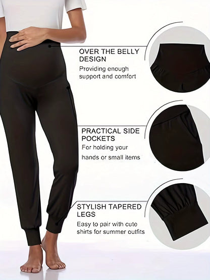 Pregnant Women'S Yoga Pants Sports Leggings Long Pants Grey Black
