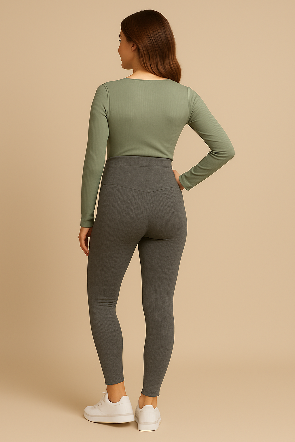 Adjustable High-Waist Maternity Leggings — Soft Cotton, Lightweight & Body-Hugging Fit