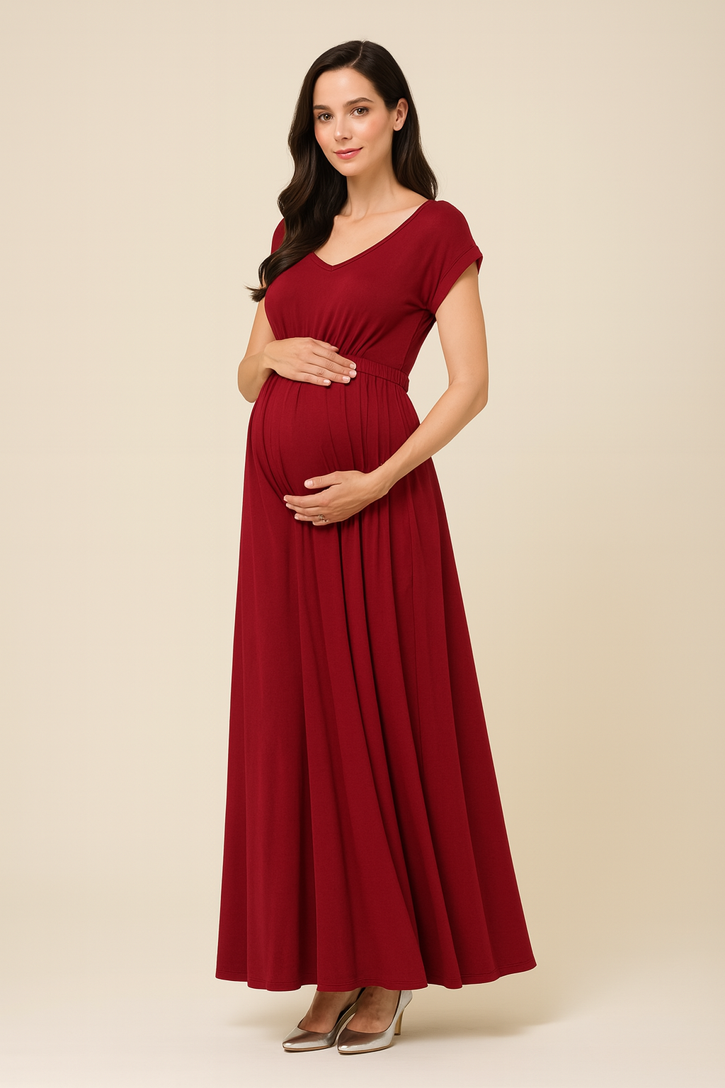 Summer Maternity Nursing Dress — Lightweight, Long Fit with Invisible Breastfeeding Zippers