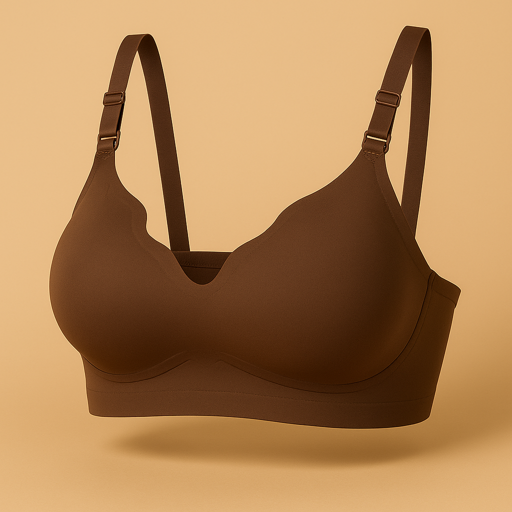 Seamless V-Neck Maternity Nursing Bra — Wave-Edge Comfort, Wire-Free Lift