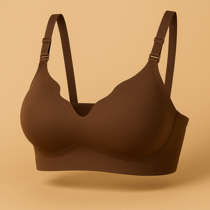 Seamless V-Neck Maternity Nursing Bra — Wave-Edge Comfort, Wire-Free Lift
