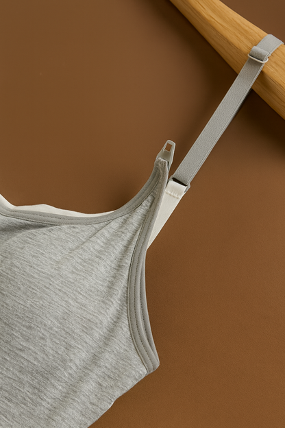 Maternity Nursing Tank Dress — Built-In Bra, Sleeveless Comfort for Pregnancy & Breastfeeding