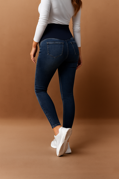 Maternity Stretch Denim Jeans — Supportive Over-Belly Fit