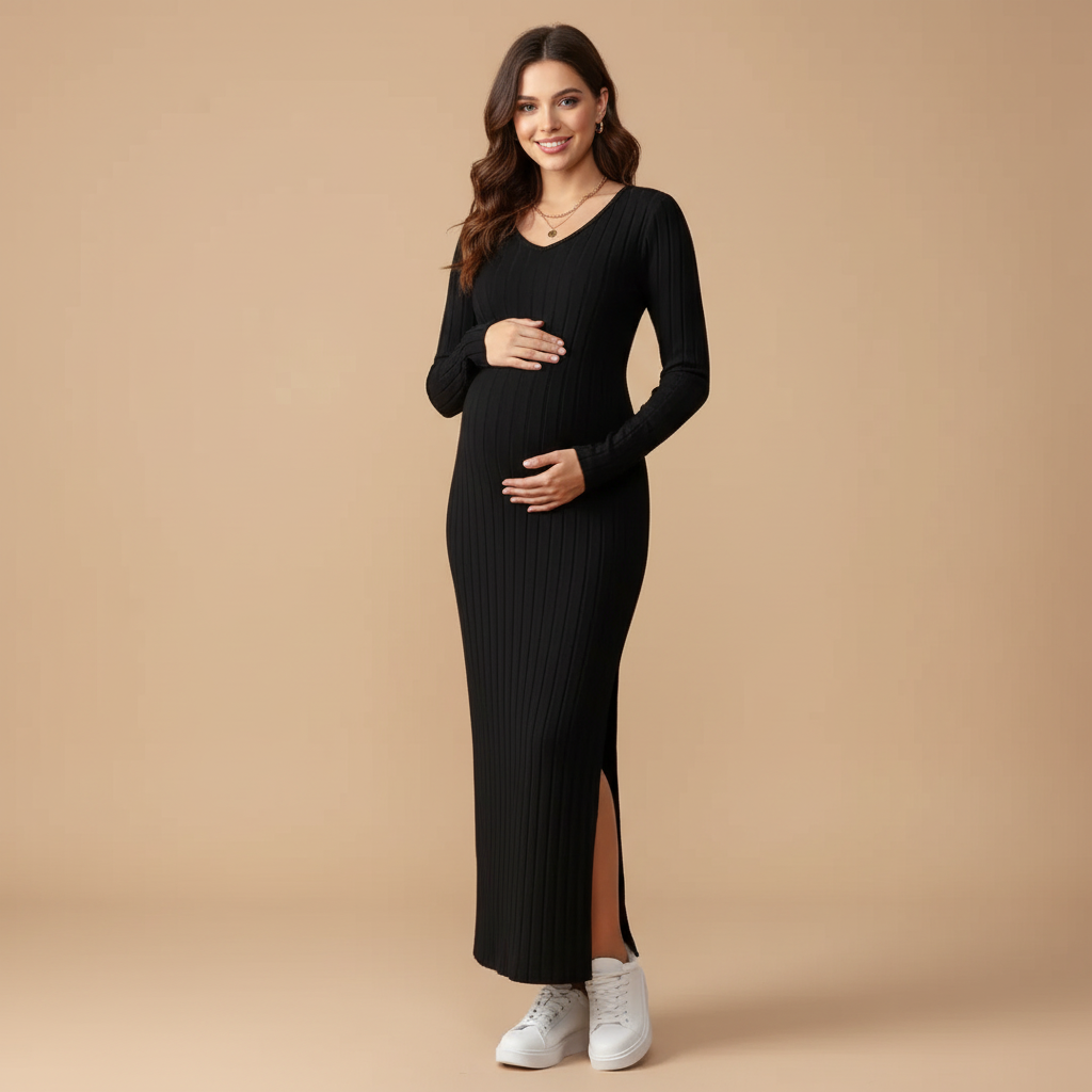 SideLine Knit Maternity Dress