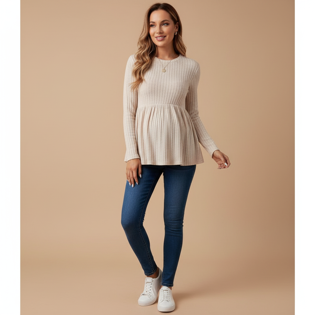 Long-Sleeve Maternity Knit Top