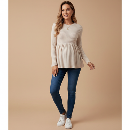 Long-Sleeve Maternity Knit Top