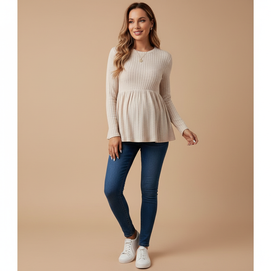 Long-Sleeve Maternity Knit Top