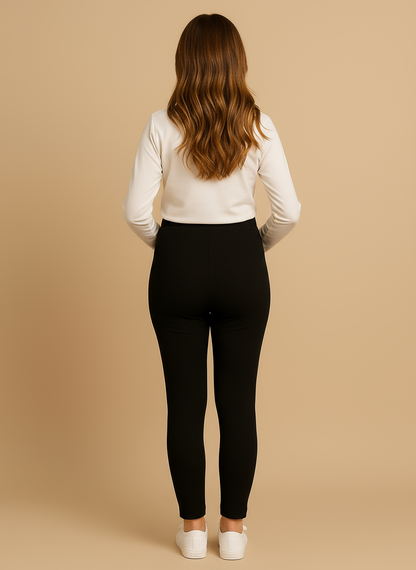 Adjustable High-Waist Maternity Leggings — Soft Cotton, Lightweight & Body-Hugging Fit