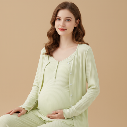3-Piece Maternity & Nursing Pajama Set
