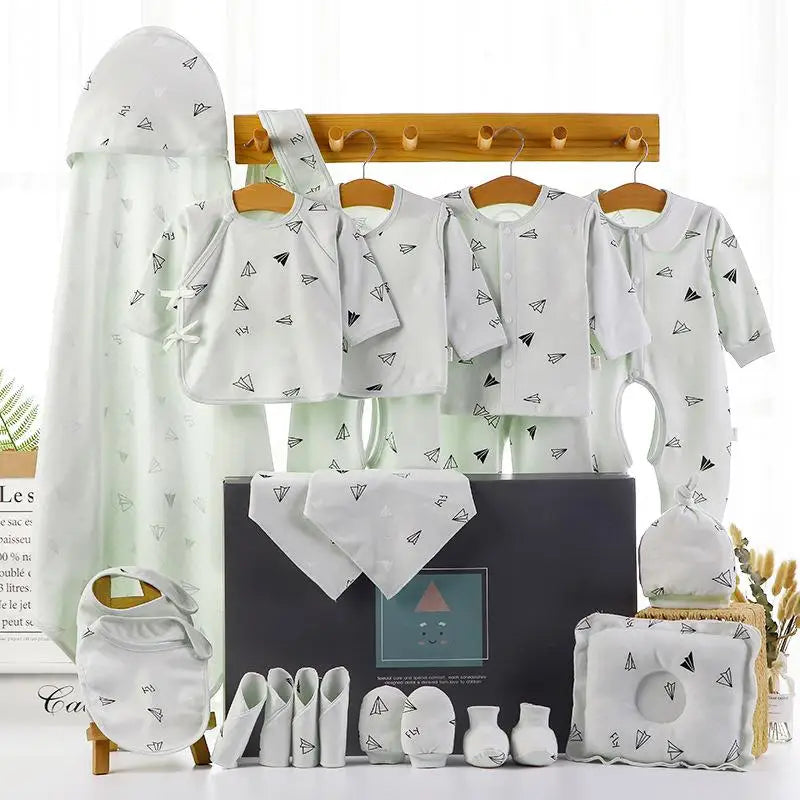 18/22 Pieces Newborn Clothes Baby Gift Pure Cotton Baby Set 0-6 Months Autumn and Winter Kids Clothes Suit Unisex without Box