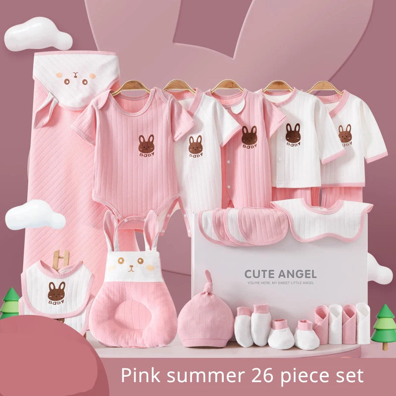 LuxeCotton Newborn Gift Set — 22–26 Pieces of Ultra-Soft 100% Cotton (0–6 Months)