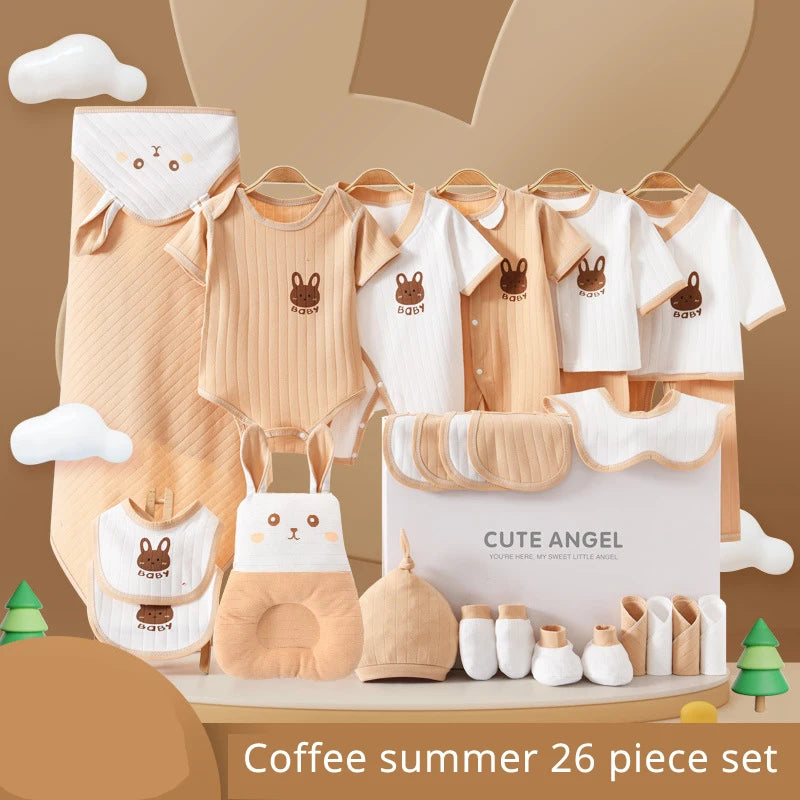 LuxeCotton Newborn Gift Set — 22–26 Pieces of Ultra-Soft 100% Cotton (0–6 Months)