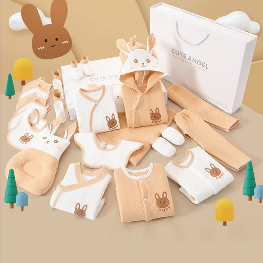 LuxeCotton Newborn Gift Set — 22–26 Pieces of Ultra-Soft 100% Cotton (0–6 Months)