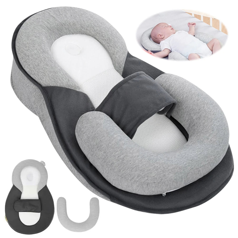 BabyLift Anti-Reflux Lounger — Ergonomic Wedge, Anti-Roll Support & Secure Feeding Strap