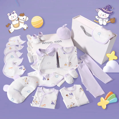 GentleBloom™ Newborn Baby Girl Set — 21/25 Pieces of 100% Cotton Comfort (Spring & Autumn)