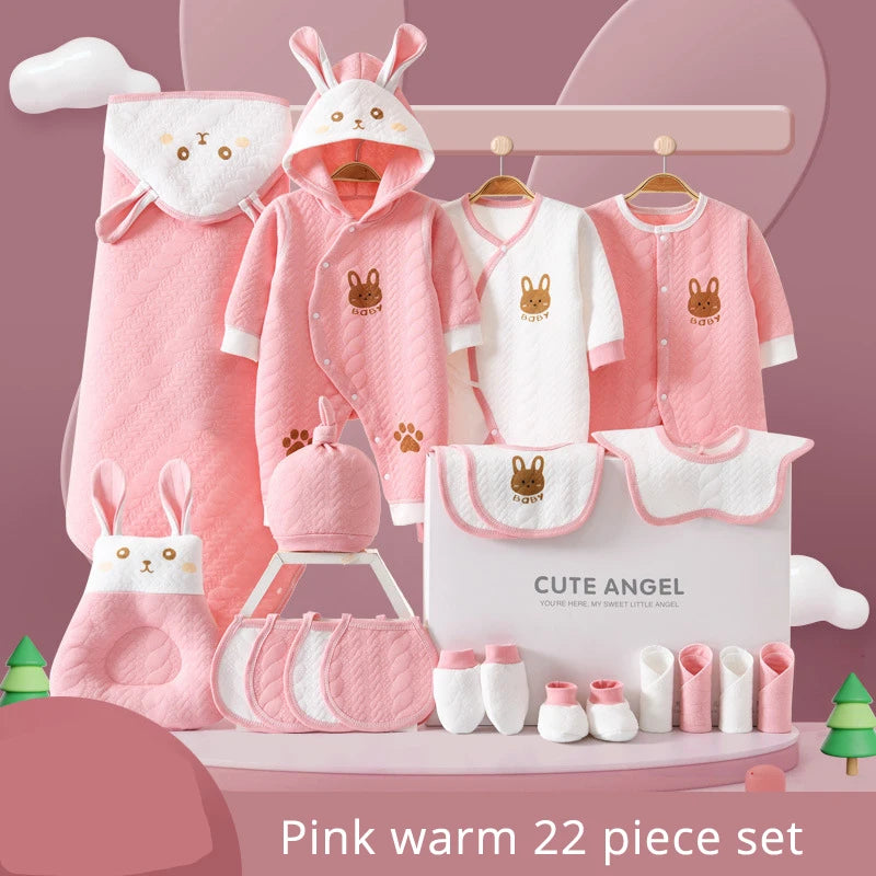 LuxeCotton Newborn Gift Set — 22–26 Pieces of Ultra-Soft 100% Cotton (0–6 Months)