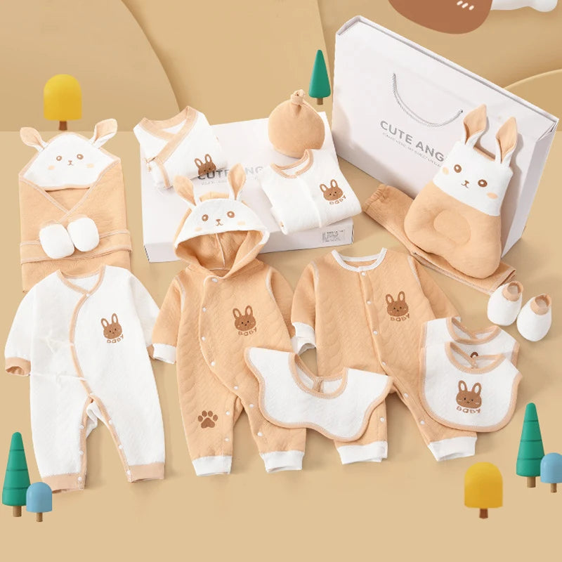 LuxeCotton Newborn Gift Set — 22–26 Pieces of Ultra-Soft 100% Cotton (0–6 Months)