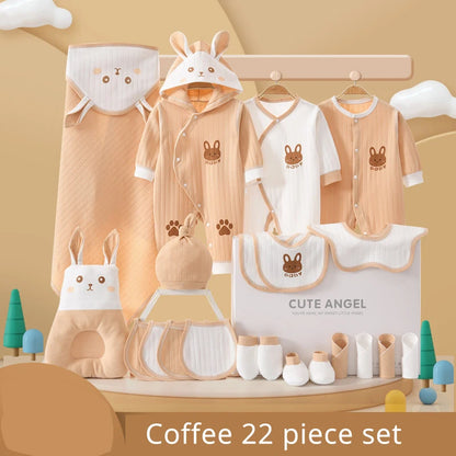 LuxeCotton Newborn Gift Set — 22–26 Pieces of Ultra-Soft 100% Cotton (0–6 Months)