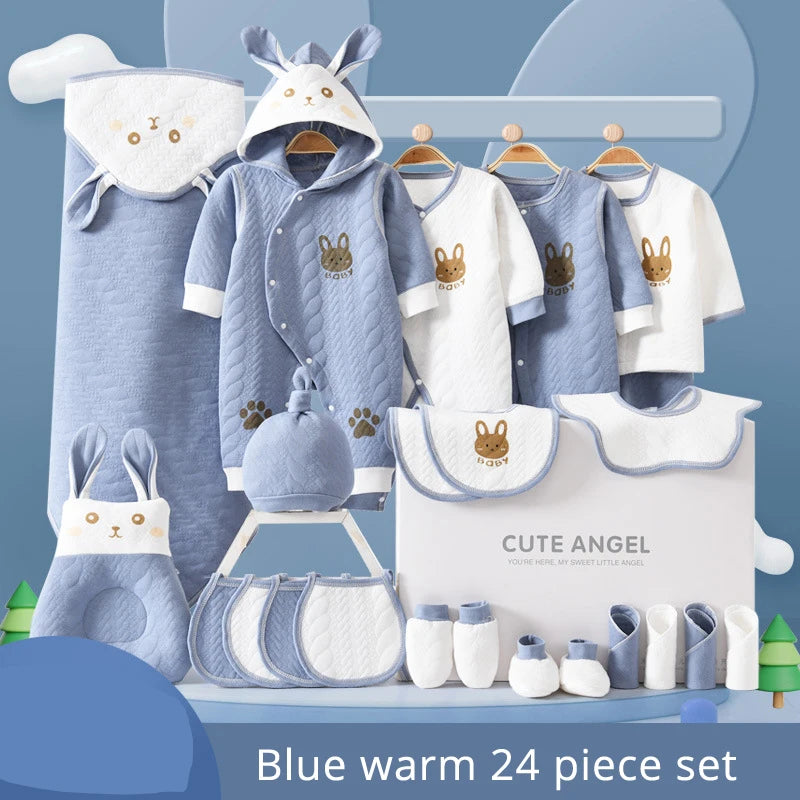 LuxeCotton Newborn Gift Set — 22–26 Pieces of Ultra-Soft 100% Cotton (0–6 Months)