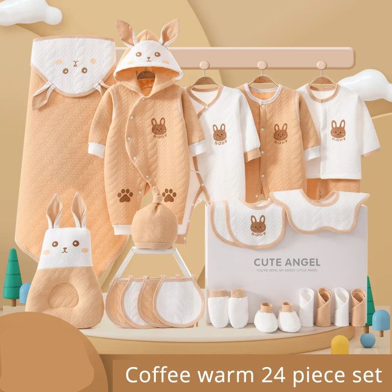 LuxeCotton Newborn Gift Set — 22–26 Pieces of Ultra-Soft 100% Cotton (0–6 Months)