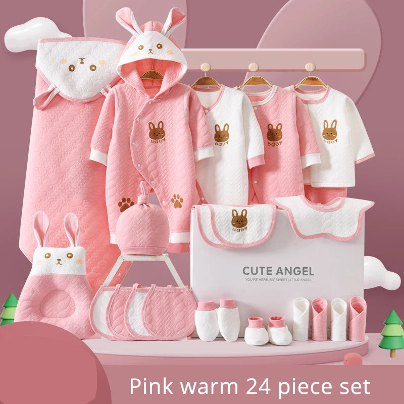 LuxeCotton Newborn Gift Set — 22–26 Pieces of Ultra-Soft 100% Cotton (0–6 Months)