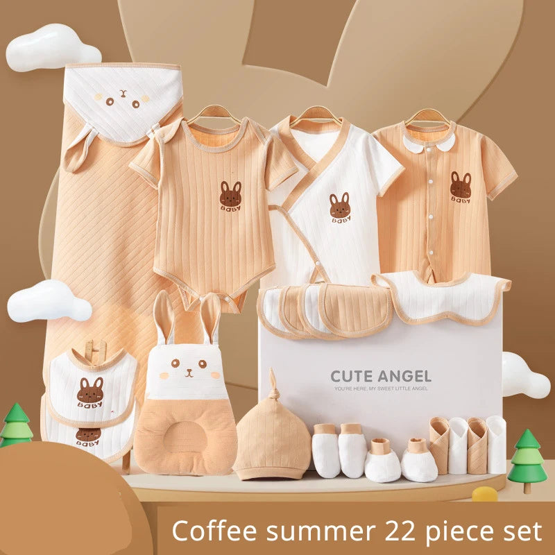 LuxeCotton Newborn Gift Set — 22–26 Pieces of Ultra-Soft 100% Cotton (0–6 Months)