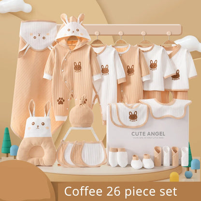 LuxeCotton Newborn Gift Set — 22–26 Pieces of Ultra-Soft 100% Cotton (0–6 Months)