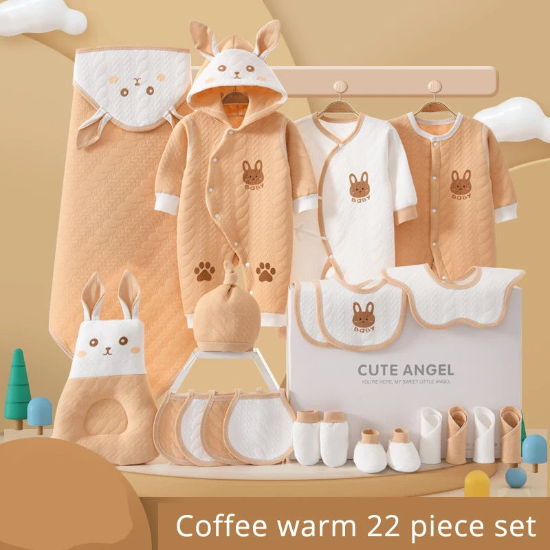 LuxeCotton Newborn Gift Set — 22–26 Pieces of Ultra-Soft 100% Cotton (0–6 Months)