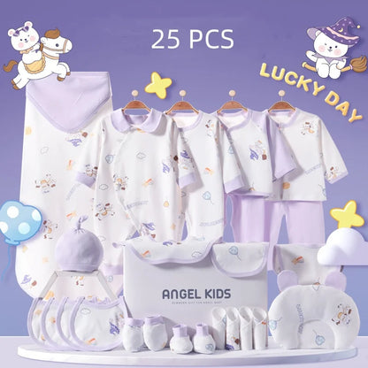 GentleBloom™ Newborn Baby Girl Set — 21/25 Pieces of 100% Cotton Comfort (Spring & Autumn)