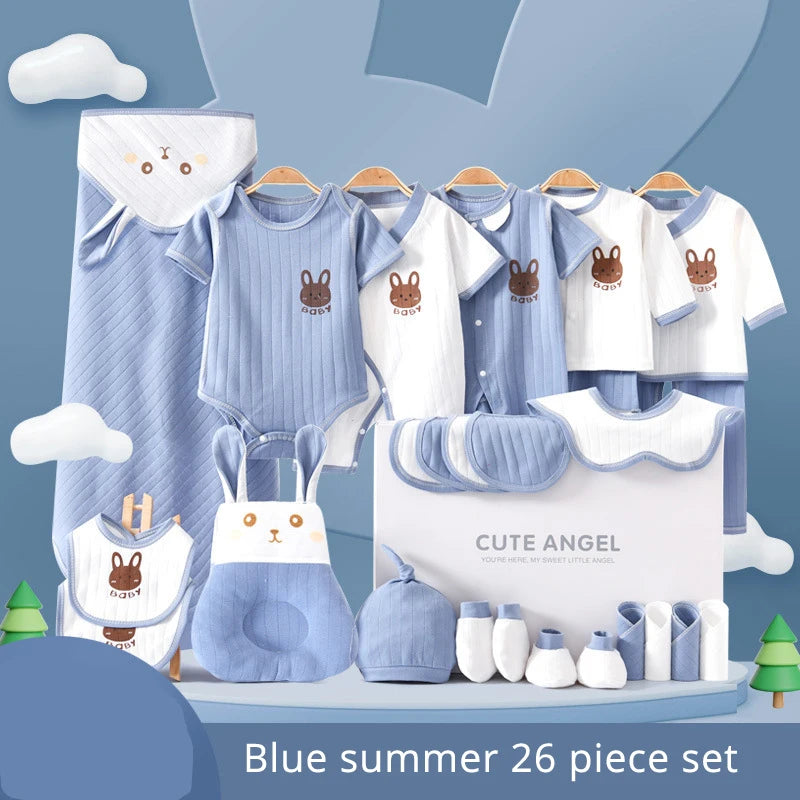 LuxeCotton Newborn Gift Set — 22–26 Pieces of Ultra-Soft 100% Cotton (0–6 Months)
