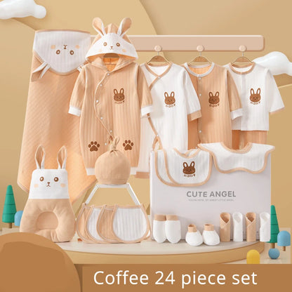 LuxeCotton Newborn Gift Set — 22–26 Pieces of Ultra-Soft 100% Cotton (0–6 Months)