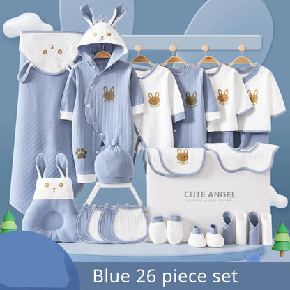 LuxeCotton Newborn Gift Set — 22–26 Pieces of Ultra-Soft 100% Cotton (0–6 Months)