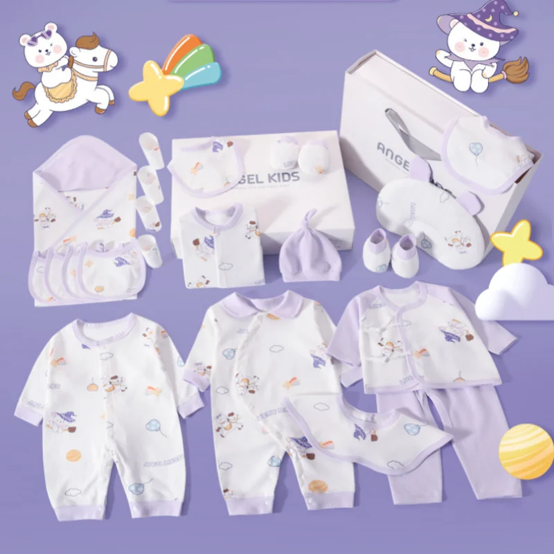 GentleBloom™ Newborn Baby Girl Set — 21/25 Pieces of 100% Cotton Comfort (Spring & Autumn)