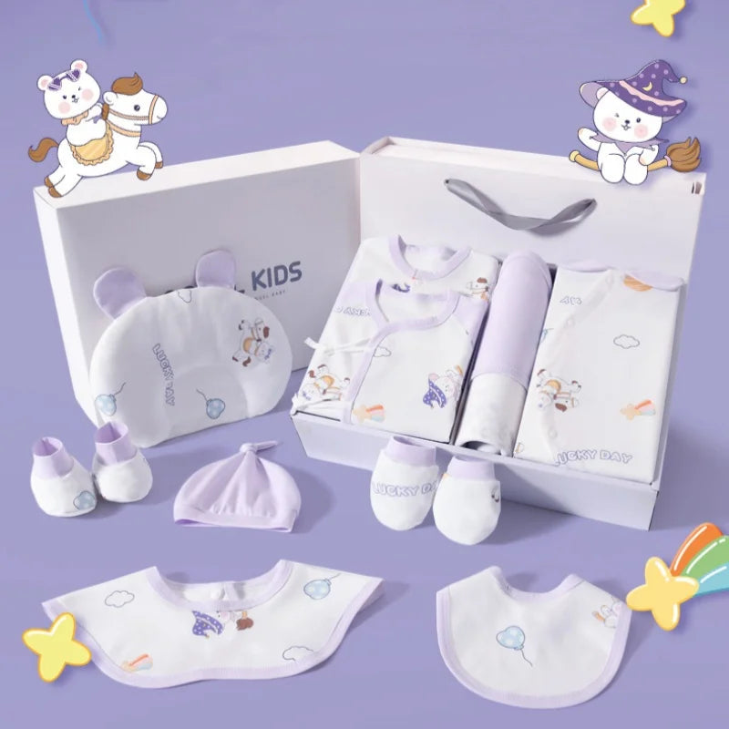 GentleBloom™ Newborn Baby Girl Set — 21/25 Pieces of 100% Cotton Comfort (Spring & Autumn)