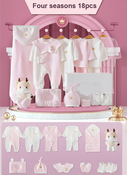 PureCotton Newborn Essentials Set — 15/18/20 Pieces of Ultra-Soft 100% Cotton (0–3 Months)