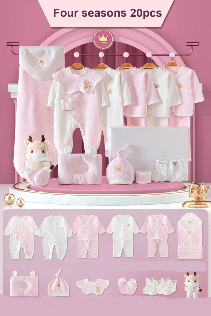 PureCotton Newborn Essentials Set — 15/18/20 Pieces of Ultra-Soft 100% Cotton (0–3 Months)