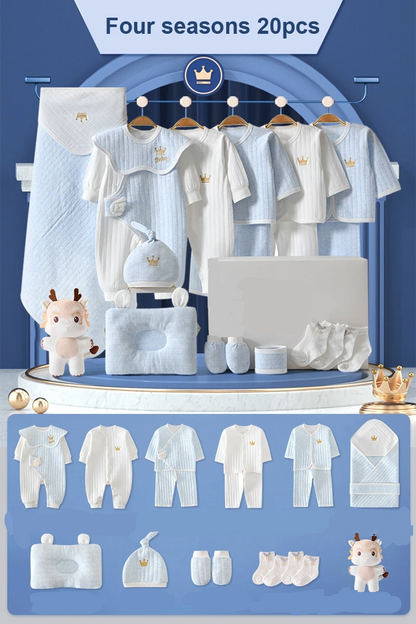 PureCotton Newborn Essentials Set — 15/18/20 Pieces of Ultra-Soft 100% Cotton (0–3 Months)