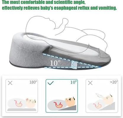 New Baby Wedge Pillow for Newborns, Infant Feeding Support Nursing Anti-Reflux Pillow Reduces Spit-Up with Safety Straps