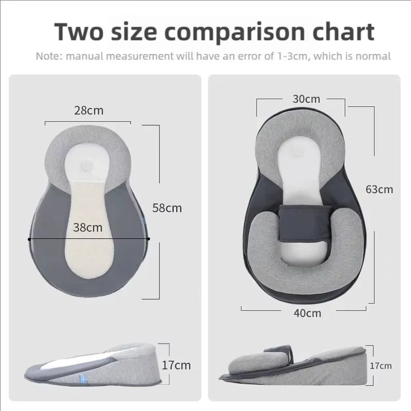 New Baby Wedge Pillow for Newborns, Infant Feeding Support Nursing Anti-Reflux Pillow Reduces Spit-Up with Safety Straps